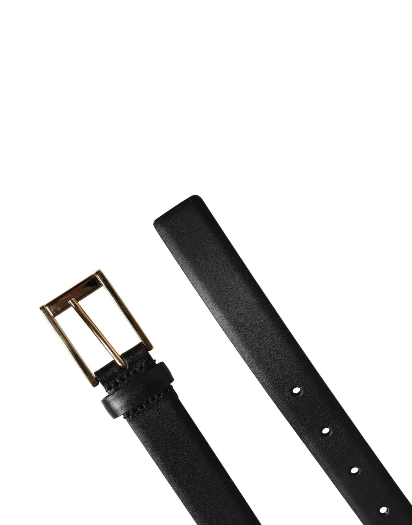 Dolce & Gabbana Men Black Classic Leather Metal Buckle Belt Curated Luxury Accessories by Orvyn