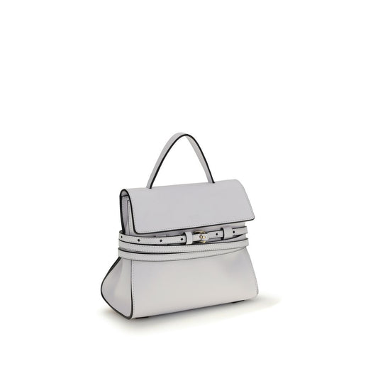 Moschino White Calf Leather Bos Taurus Handbag Curated Luxury Accessories by Orvyn