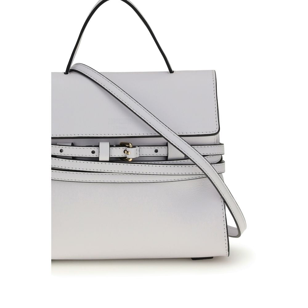 Moschino White Calf Leather Bos Taurus Handbag Curated Luxury Accessories by Orvyn