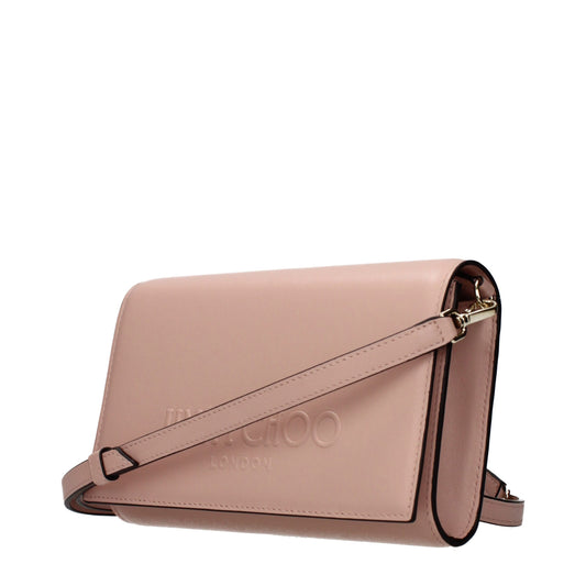 Jimmy Choo Avenue Pink Embossed Leather Crossbody Bag