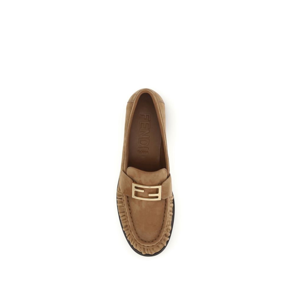 Fendi Brown Lamb Ovis Aries Aries Slip-On Loafers Curated Luxury Accessories by Orvyn