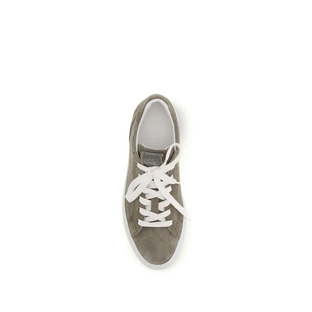 Brunello Cucinelli Gray 'Low Top' Sneakers Curated Luxury Accessories by Orvyn