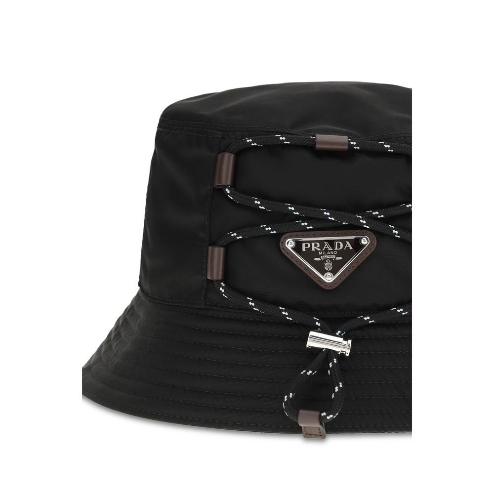 Prada Black Recycled Polyamide Bucket Hat Curated Luxury Accessories by Orvyn