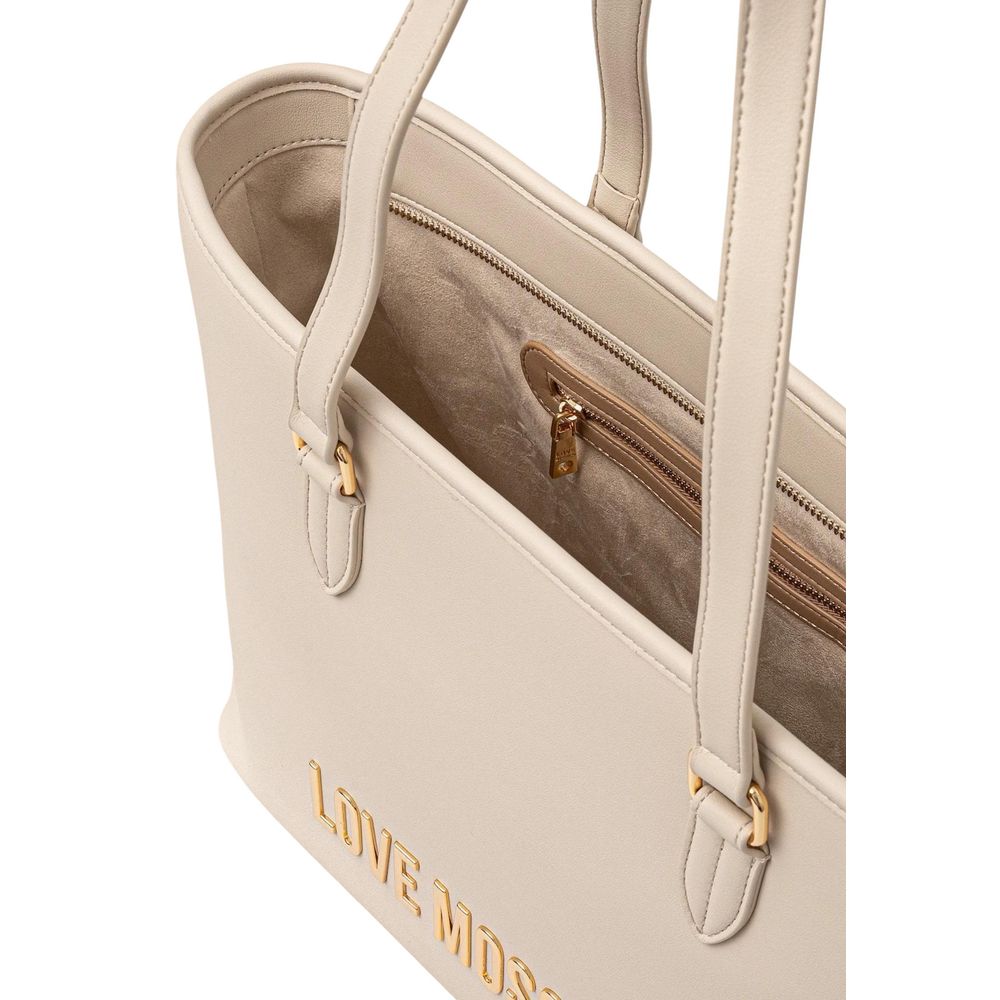 Love Moschino Beige Polyethylene Handbag Curated Luxury Accessories by Orvyn