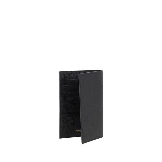 Ferragamo Black Calf Leather Bos Taurus Wallet Curated Luxury Accessories by Orvyn
