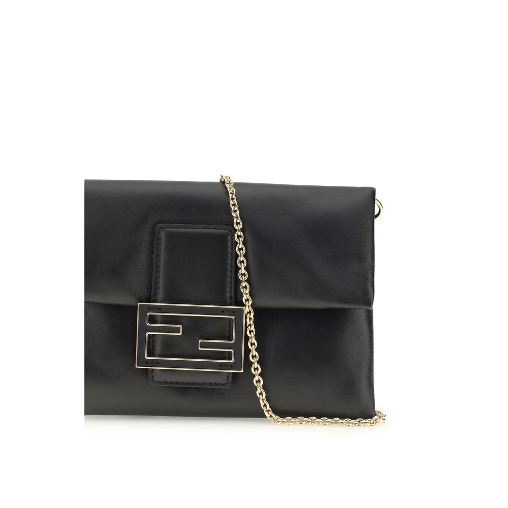 Fendi Black Lamb Ovis Aries Aries Clutch Bag Curated Luxury Accessories by Orvyn