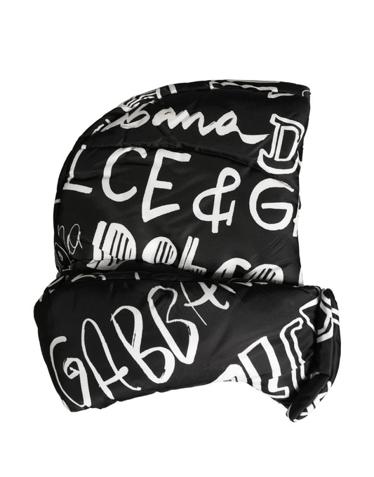 Dolce & Gabbana Black Logo Print Whole Head Wrap Capello Hat Curated Luxury Accessories by Orvyn