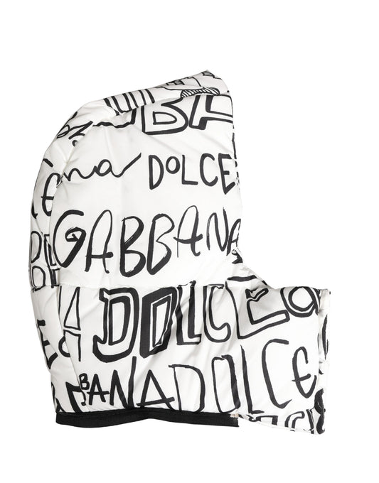 Dolce & Gabbana White Logo Print Whole Head Wrap Capello Hat Curated Luxury Accessories by Orvyn