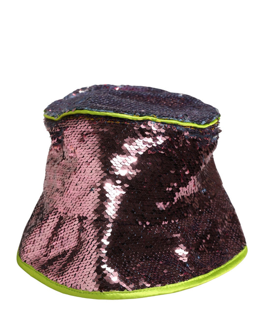 Dolce & Gabbana Men Purple Sequined Bucket Fisherman Capello Hat Curated Luxury Accessories by Orvyn
