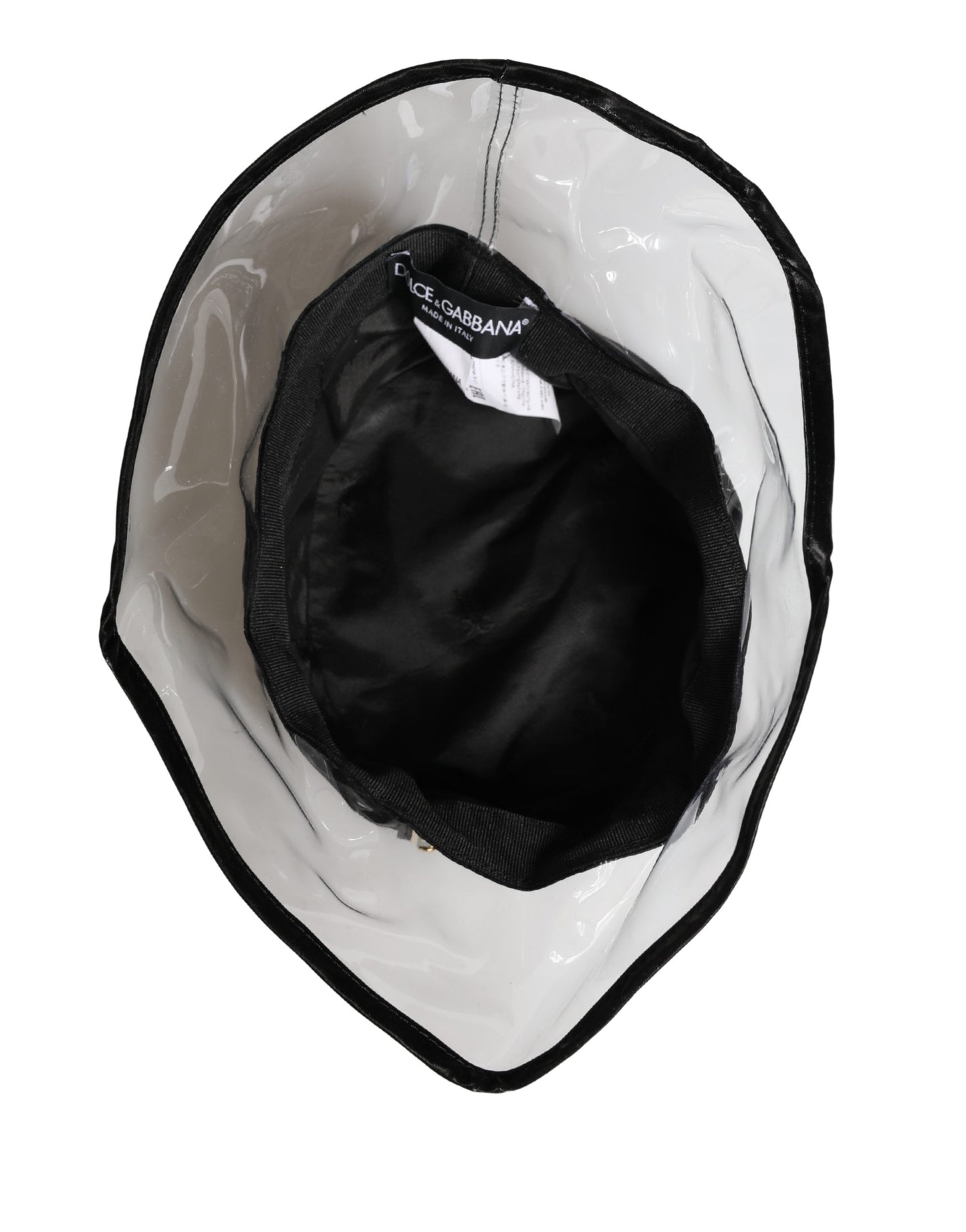 Dolce & Gabbana Black Nylon Plastic Fisherman Bucket Capello Hat Curated Luxury Accessories by Orvyn