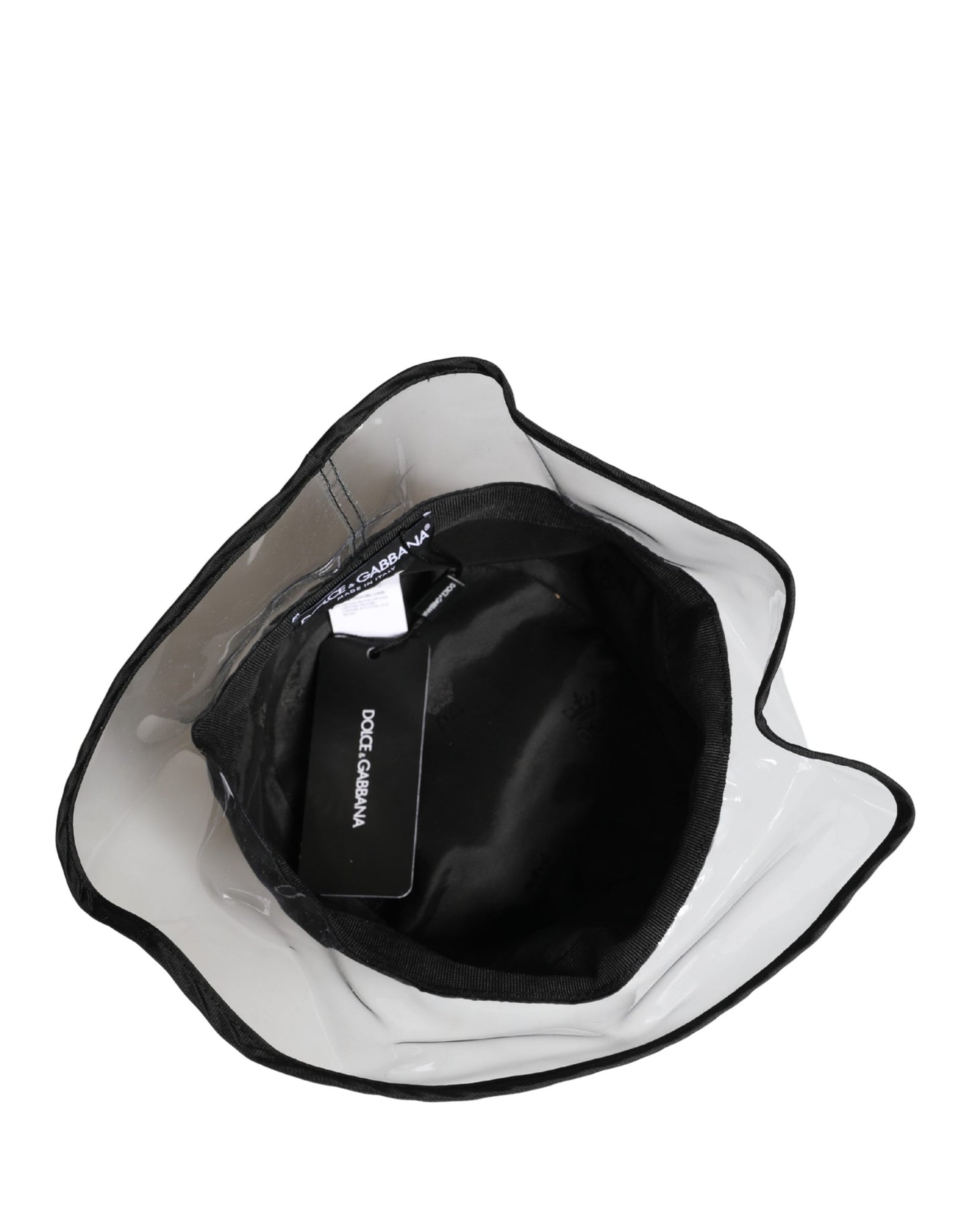 Dolce & Gabbana Men Black Plastic Fisherman Bucket Capello Hat Curated Luxury Accessories by Orvyn