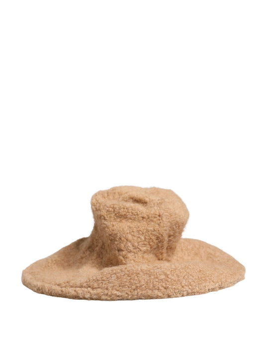 Dolce & Gabbana Beige Virgin Wool Fur Women Knitted Capello Hat Curated Luxury Accessories by Orvyn