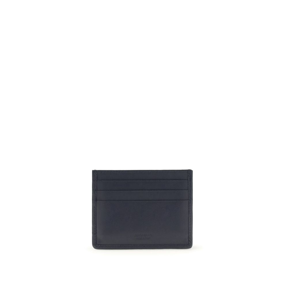 Ferragamo Blue Calf Leather Bos Taurus Wallet Curated Luxury Accessories by Orvyn