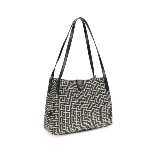 Balmain Black Cotton Shoulder Bag Bags schwarz