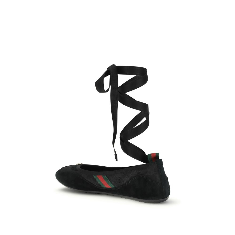Gucci Black Fabric Ballet Flats Curated Luxury Accessories by Orvyn