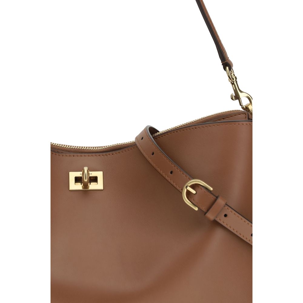 Balenciaga Beige Calf Leather Bos Taurus Shoulder Bag Curated Luxury Accessories by Orvyn