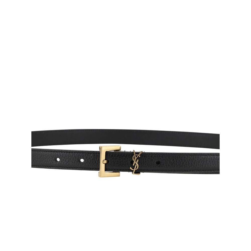 Saint Laurent Black Calf Leather Bos Taurus Regular Belt Curated Luxury Accessories by Orvyn