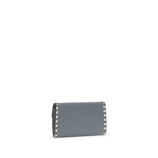 Valentino Garavani Blue Calf Leather Bos Taurus Wallet Curated Luxury Accessories by Orvyn