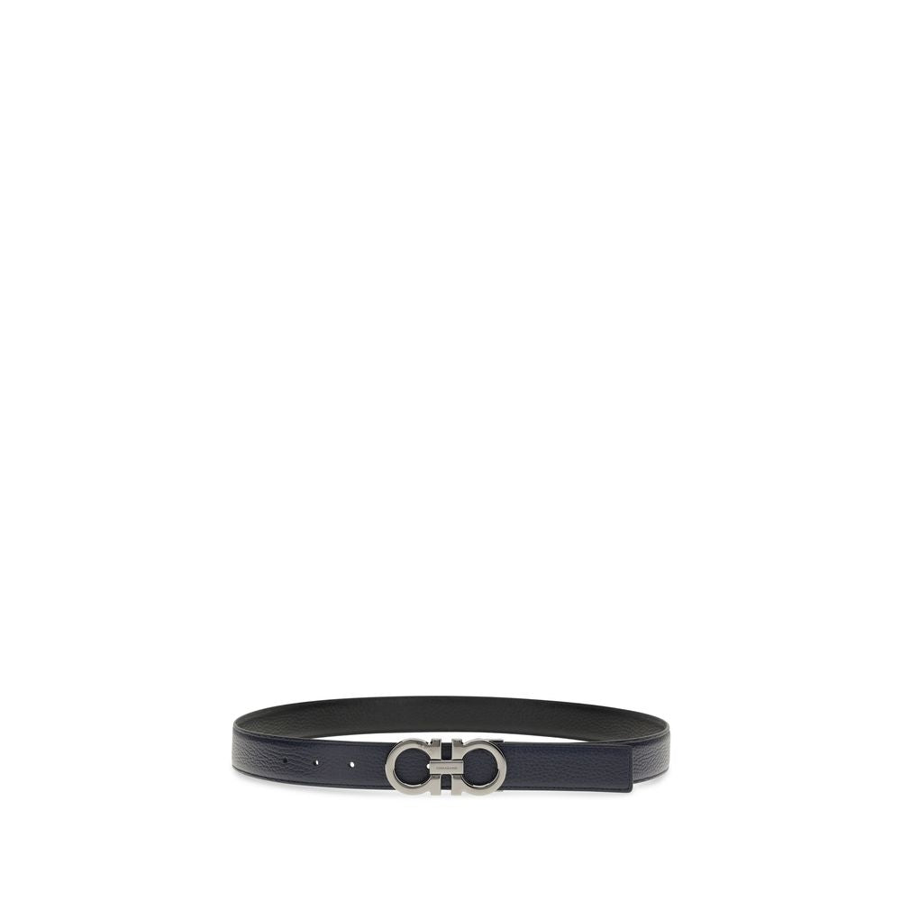 Ferragamo Blue Calf Leather Bos Taurus Regular Belt Curated Luxury Accessories by Orvyn