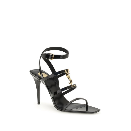 Saint Laurent Black Cassandra Sandals