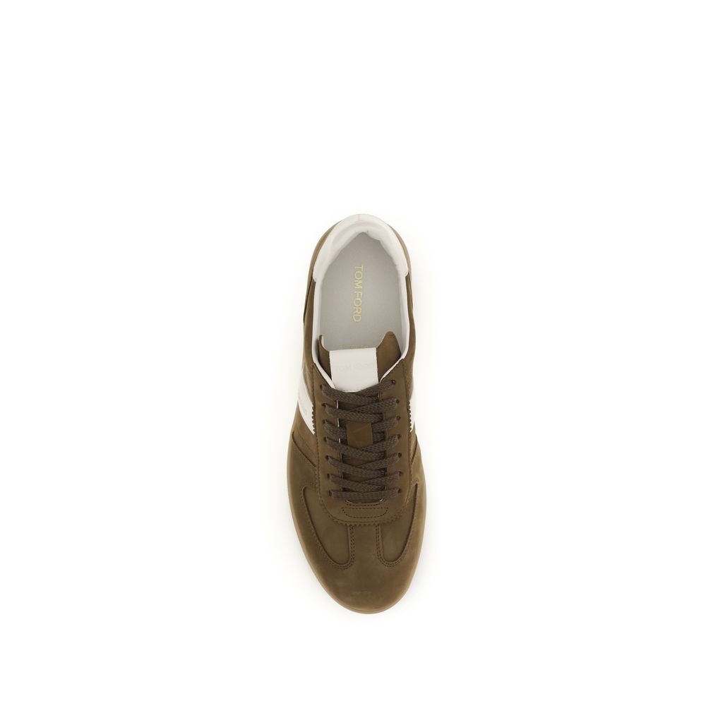 Tom Ford Brown Calf Leather Bos Taurus Low Top Sneakers Curated Luxury Accessories by Orvyn