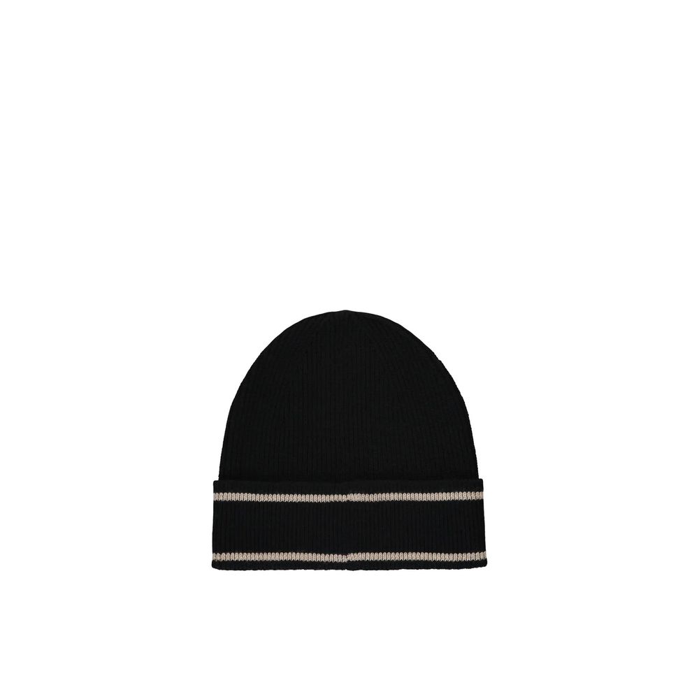 Balmain Black Merino Wool Beanie Curated Luxury Accessories by Orvyn