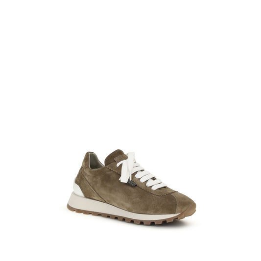 Brunello Cucinelli Brown Calf Leather Bos Taurus Platform Sneakers Curated Luxury Accessories by Orvyn