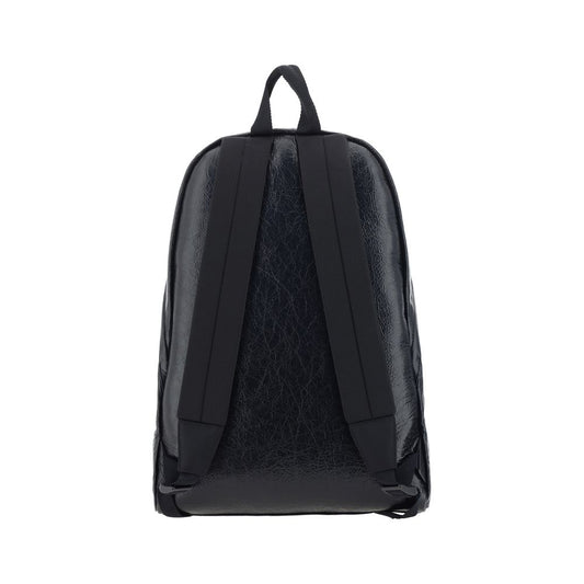 Balenciaga Black Explorer Leather Backpack schwarz
