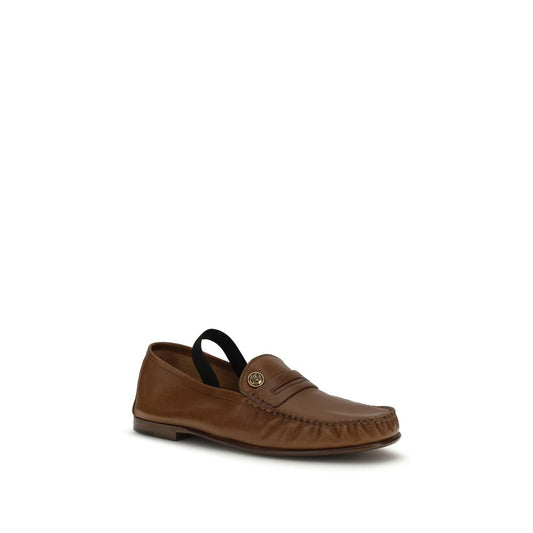 Versace Brown Lamb Ovis Aries Aries Slip-On Loafers Curated Luxury Accessories by Orvyn