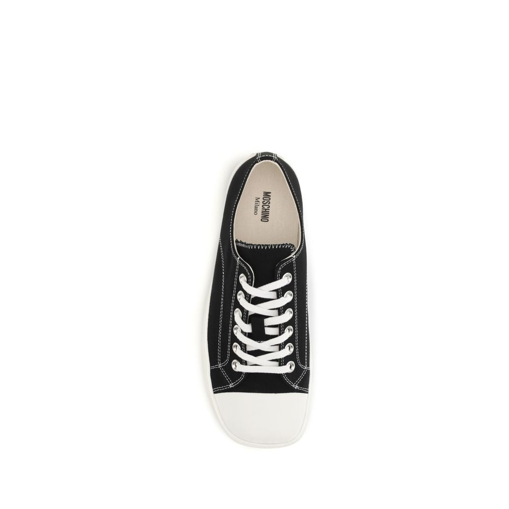 Moschino Black Cotton Low Top Sneakers Curated Luxury Accessories by Orvyn