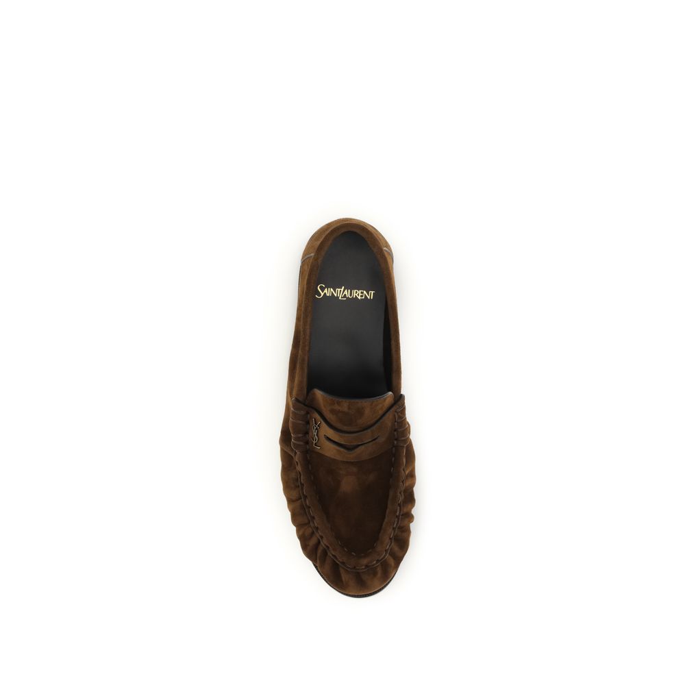 Saint Laurent Brown Le Loafer Slip-On Loafers
