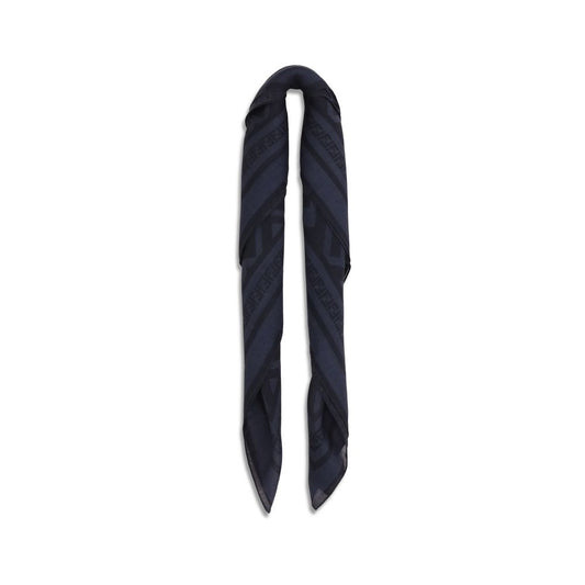 Fendi Blue Wool Oves Aries Scarf Curated Luxury Accessories by Orvyn