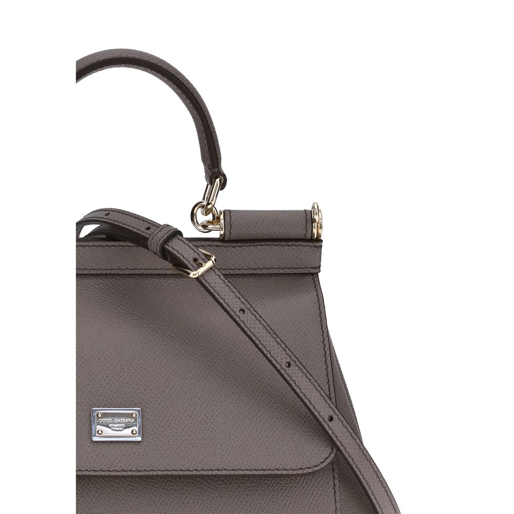 Dolce & Gabbana Gray Calf Leather Bos Taurus Handbag Curated Luxury Accessories by Orvyn