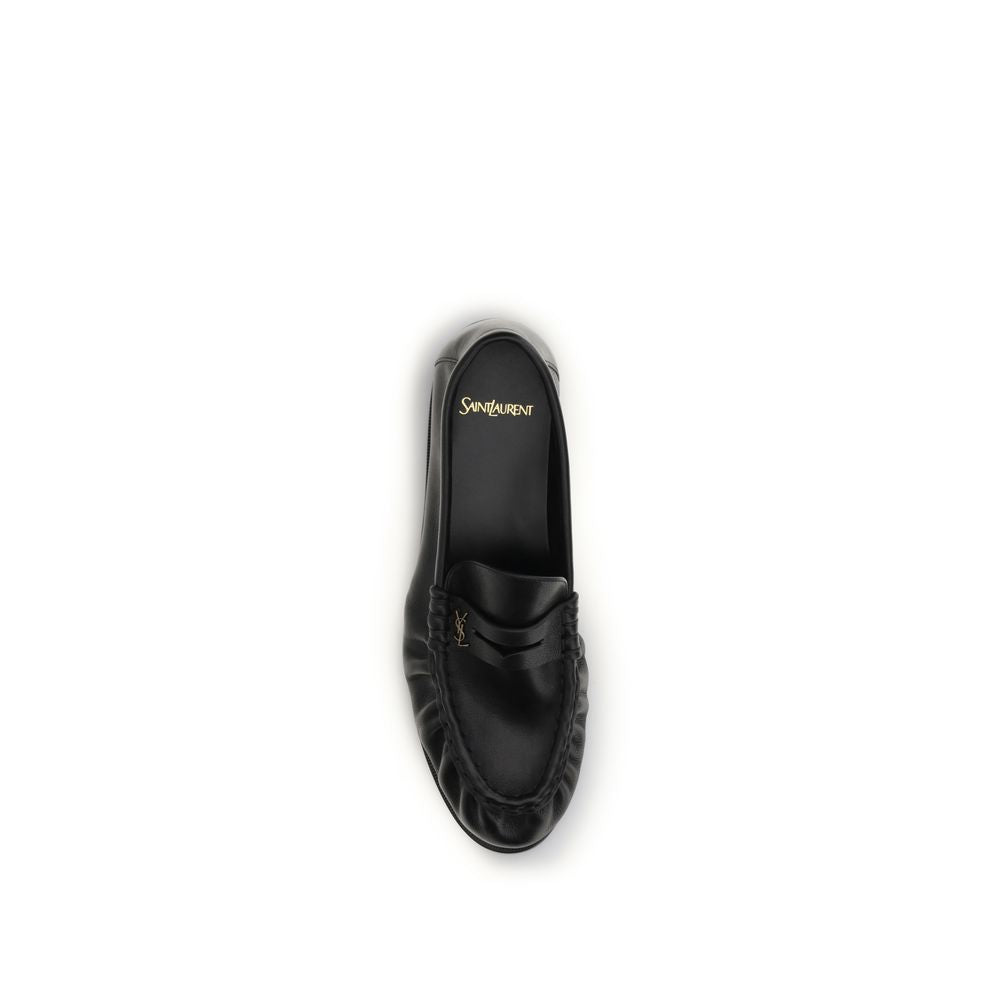 Saint Laurent Black 'Slip-On' Loafers schwarz