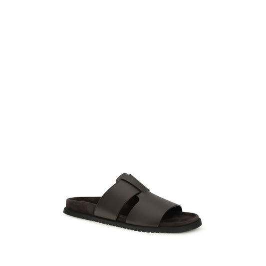 Dolce & Gabbana Brown Calf Leather Bos Taurus Sandals Curated Luxury Accessories by Orvyn