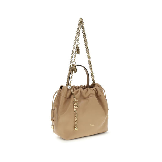 Chloé Beige Icons Leather Chain Shoulder Bag