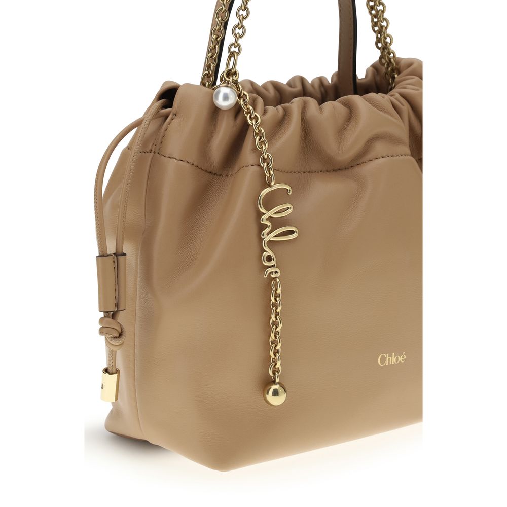 Chloé Beige Icons Leather Chain Shoulder Bag