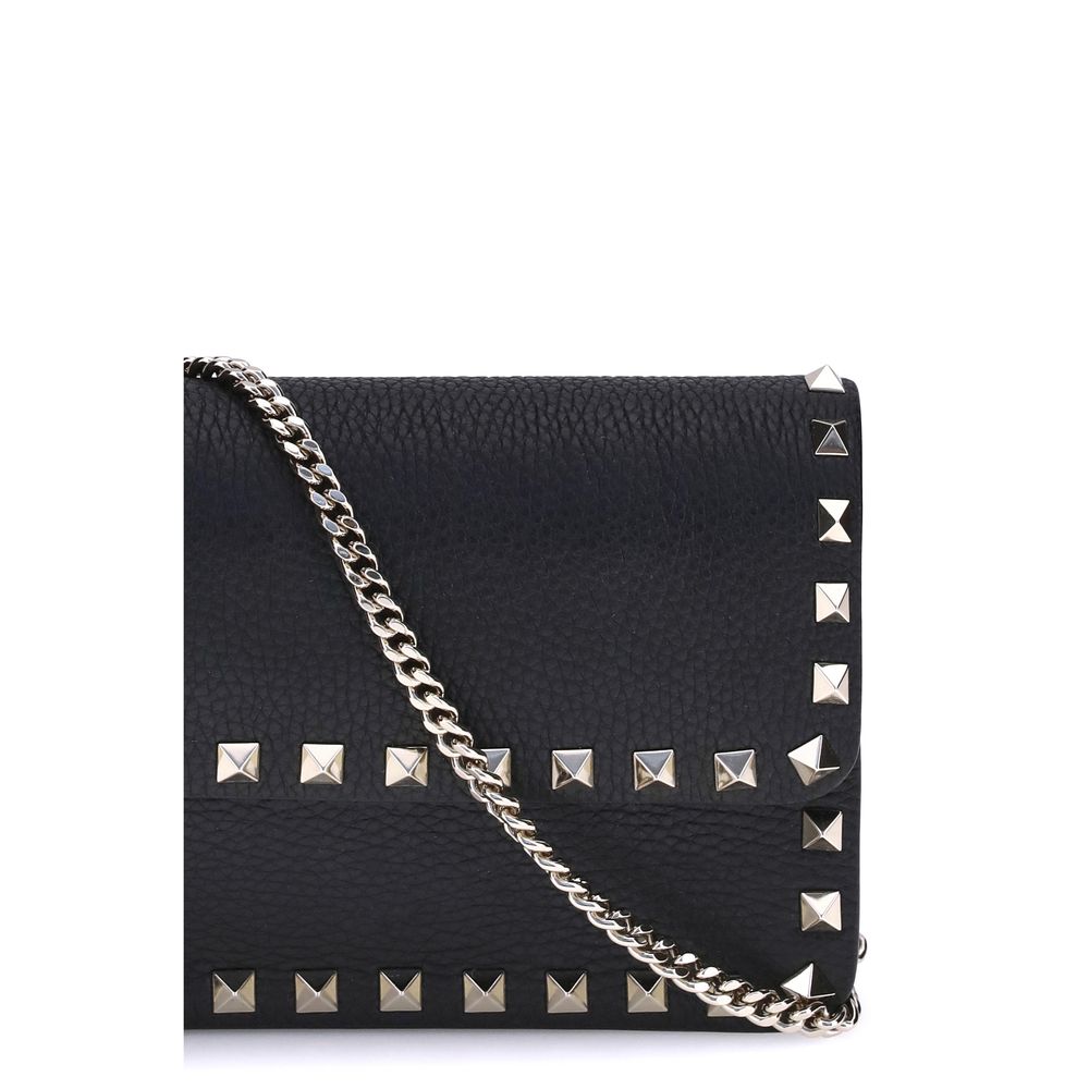 Valentino Garavani Black Calf Leather Bos Taurus Wallet Curated Luxury Accessories by Orvyn