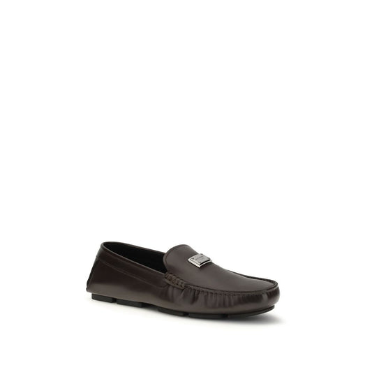 Dolce & Gabbana Brown Calf Leather Bos Taurus Slip-On Loafers Curated Luxury Accessories by Orvyn
