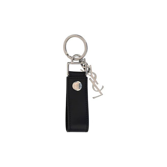 Saint Laurent Black Calf Leather Bos Taurus Keychain Curated Luxury Accessories by Orvyn