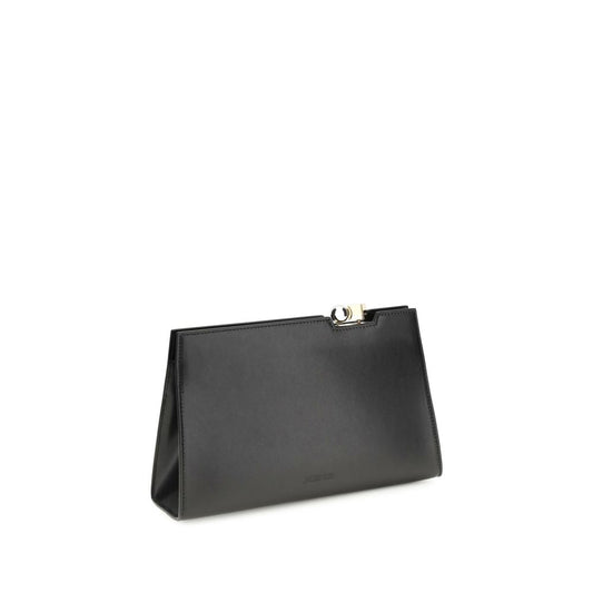 Jacquemus Black Calf Leather Bos Taurus Shoulder Bag Curated Luxury Accessories by Orvyn