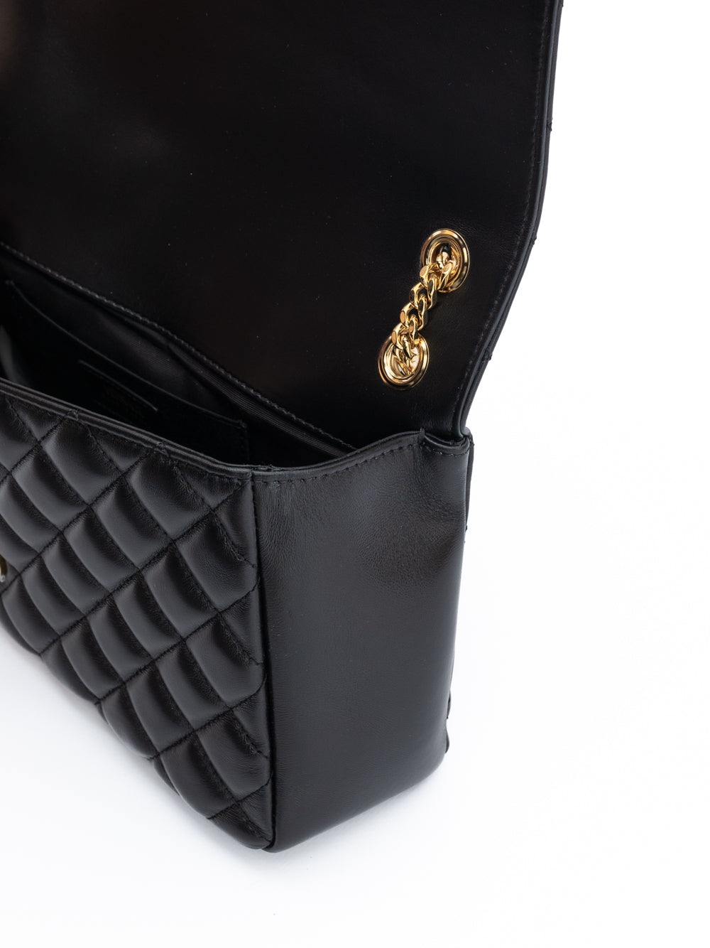 Versace Black Quilted Leather Shoulder Strap Bag Curated Luxury Accessories by Orvyn