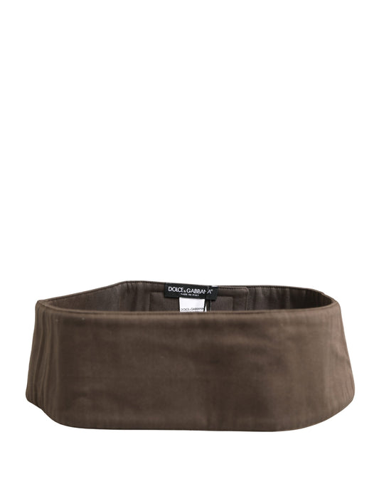 Dolce & Gabbana Brown Viscose Wide Belt Waist Cummerband Men Curated Luxury Accessories by Orvyn