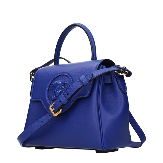 Versace Blue Leather Handbag Curated Luxury Accessories by Orvyn