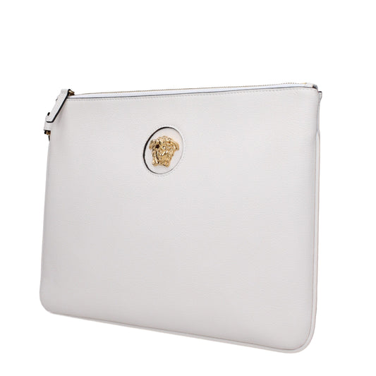 Versace White Leather Clutch Bag Curated Luxury Accessories by Orvyn