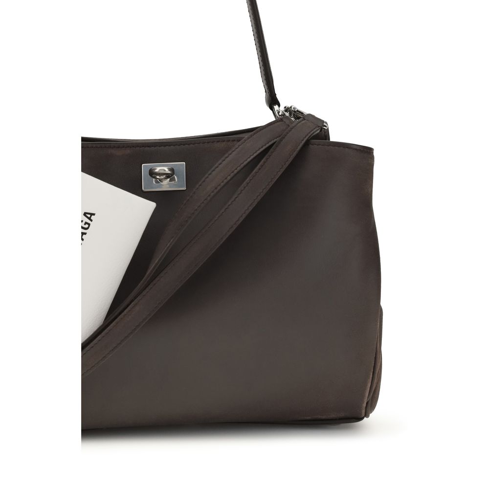 Balenciaga Brown Calf Leather Bos Taurus Shoulder Bag Curated Luxury Accessories by Orvyn