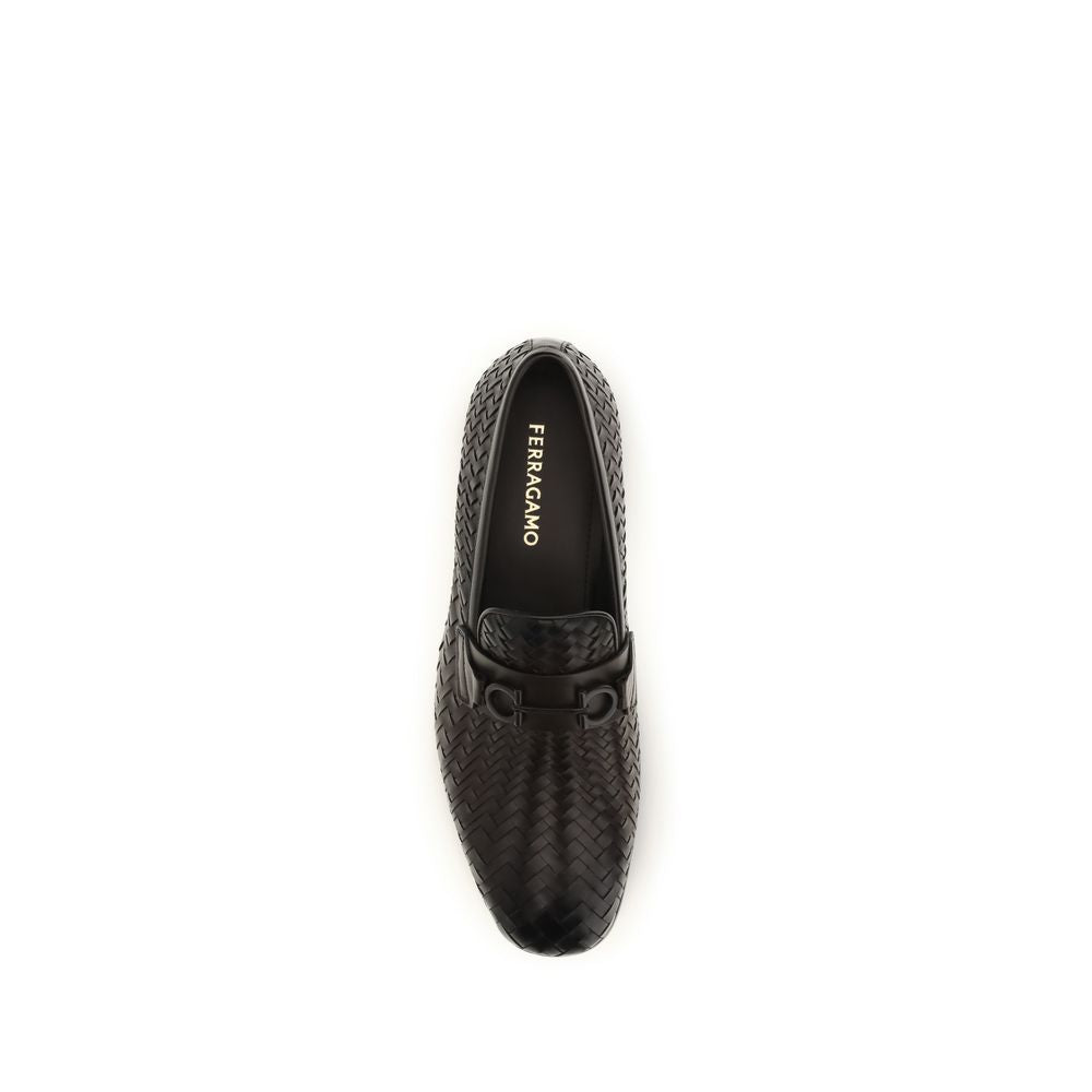 Ferragamo Brown Calf Leather Bos Taurus Slip-On Loafers Curated Luxury Accessories by Orvyn
