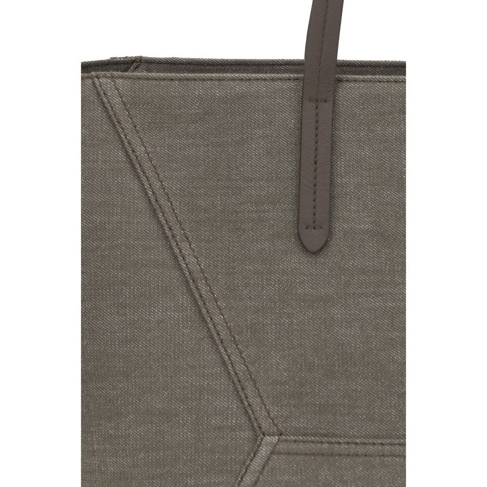 Brunello Cucinelli Brown Cotton Shoulder Bag Curated Luxury Accessories by Orvyn