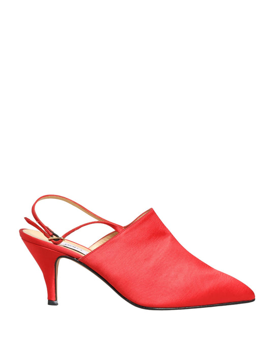 Dolce & Gabbana Red Suede Heel Slingback Shoes Curated Luxury Accessories by Orvyn