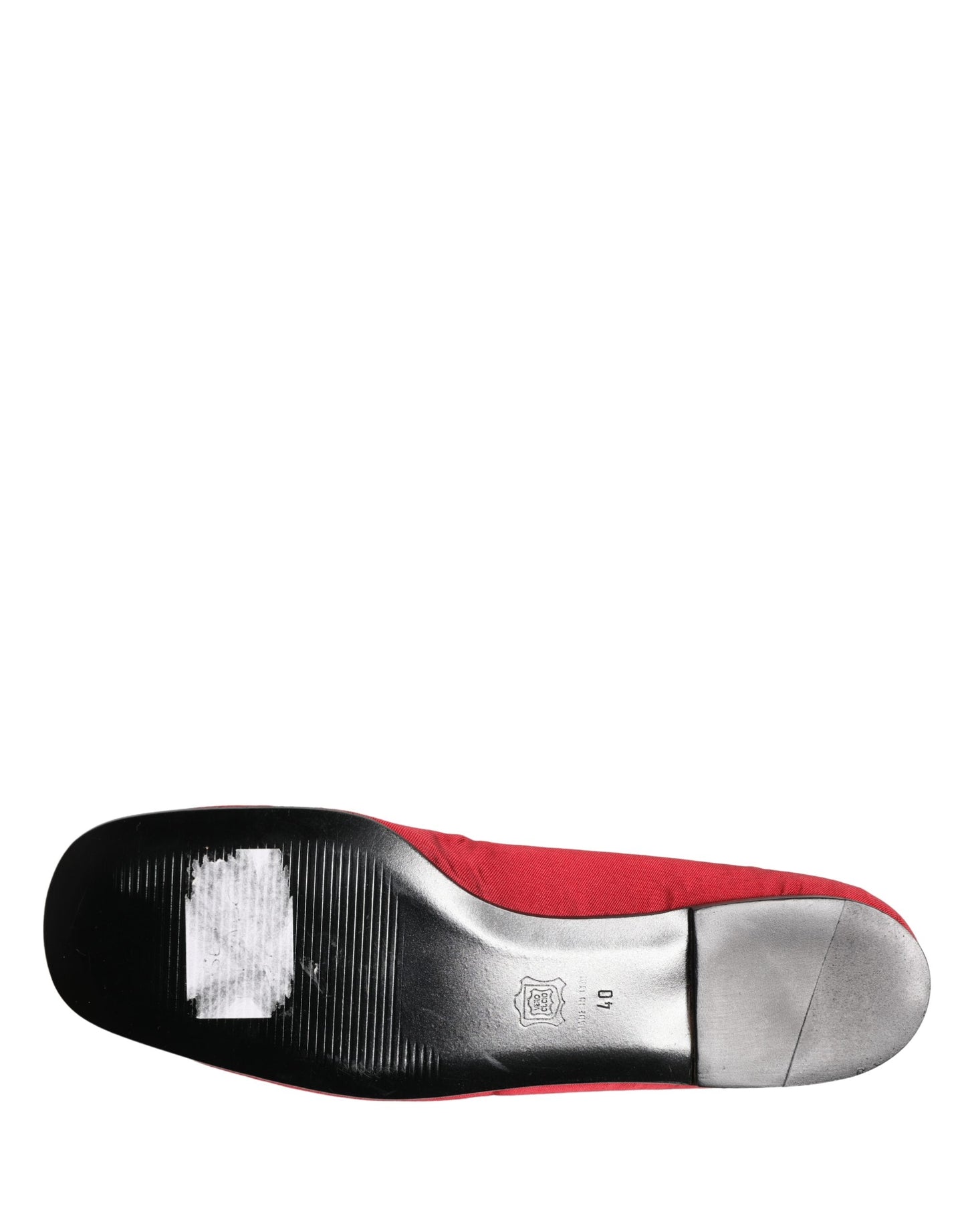 Dolce & Gabbana Red Satin Fabric Ballet Slip On Flats Shoes Curated Luxury Accessories by Orvyn